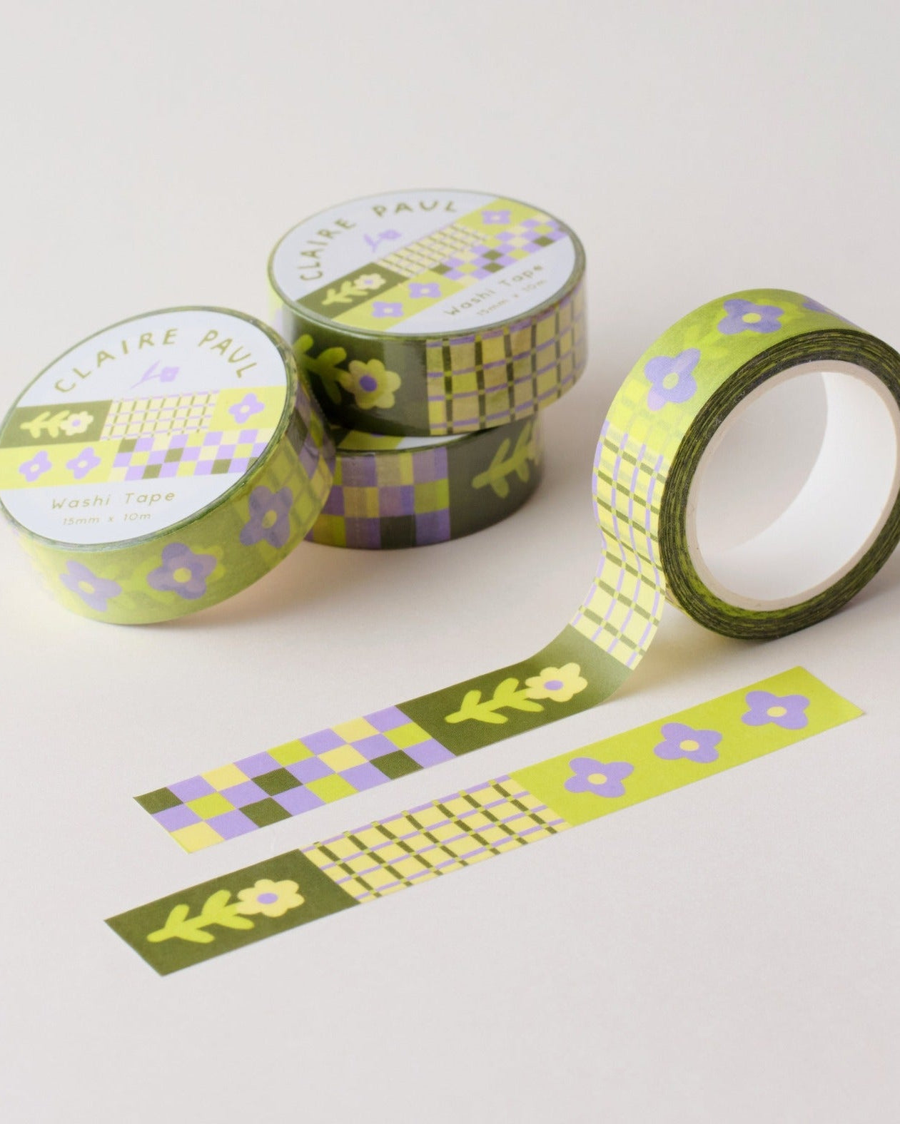 Green Floral Washi Tape