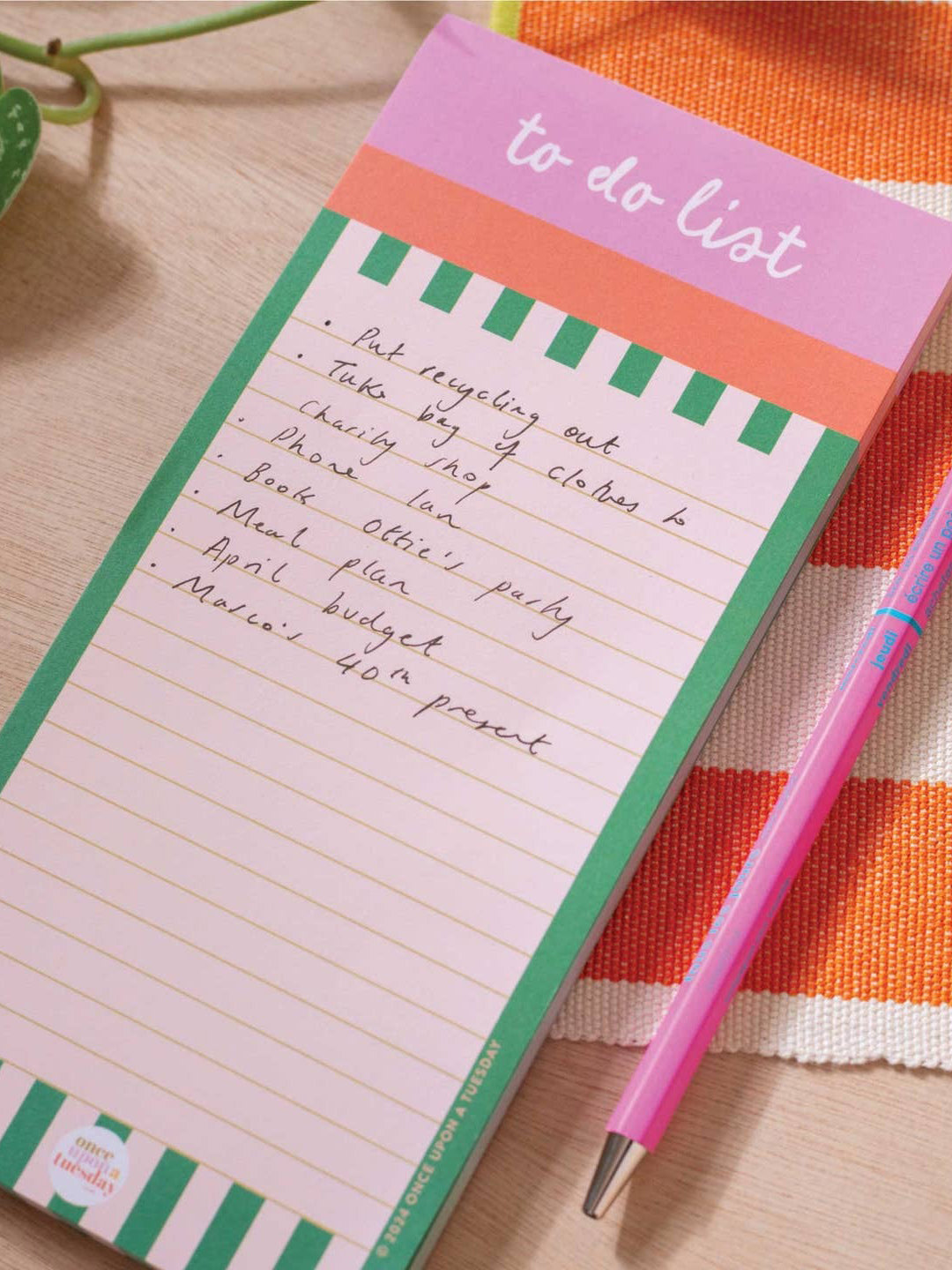 Cabana Stripe To Do List Pad