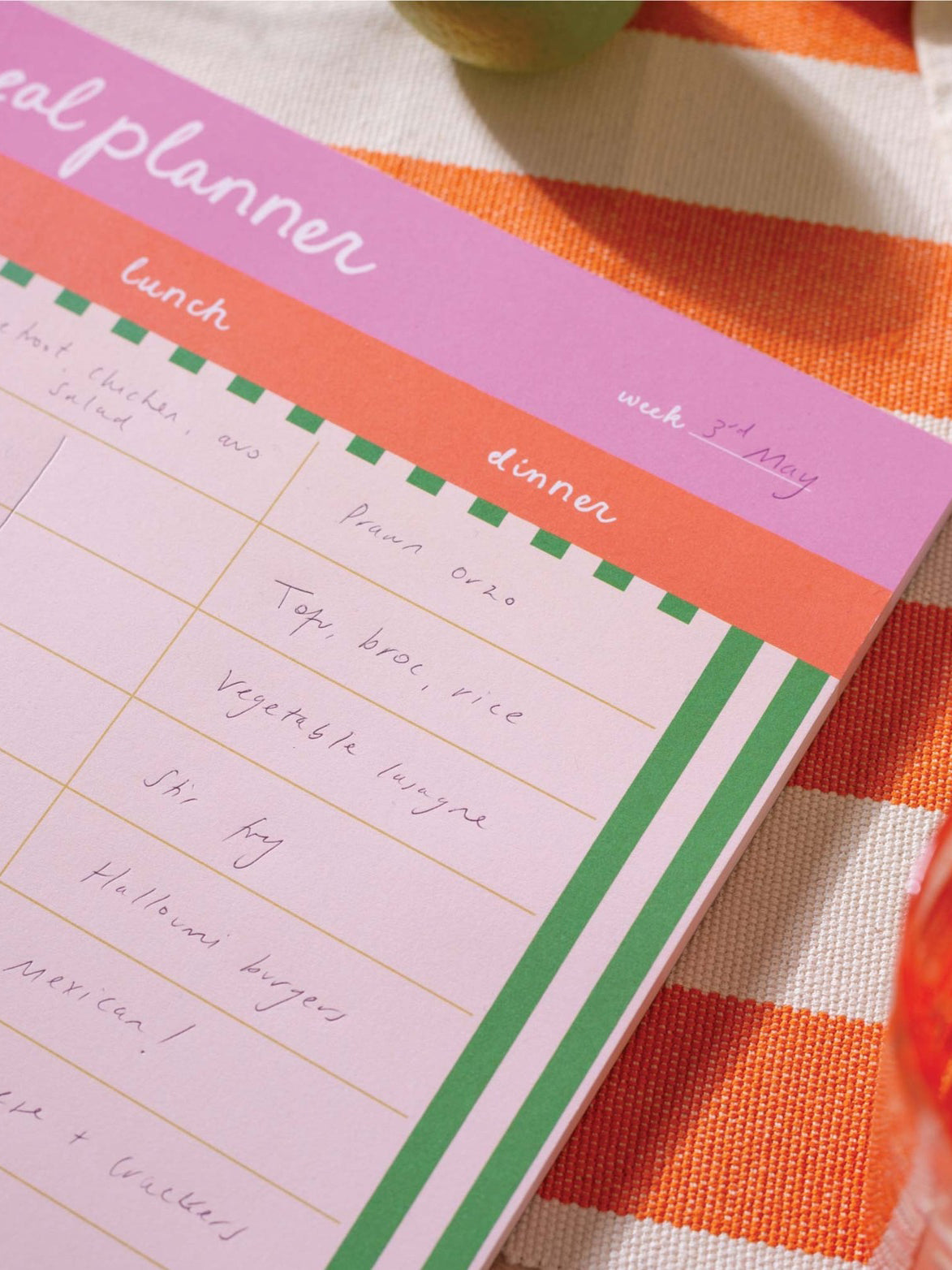 Cabana Stripe Meal Planner Pad