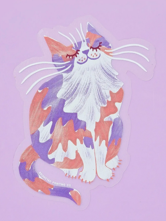 calico cat clear sticker