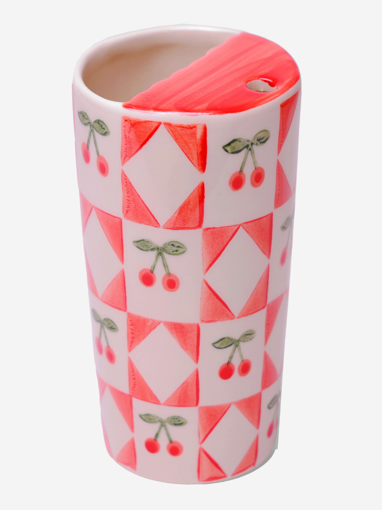 carrie hand-painted ceramic travel tumbler