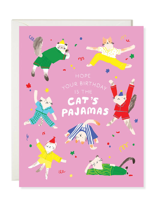 cat's pajamas birthday card