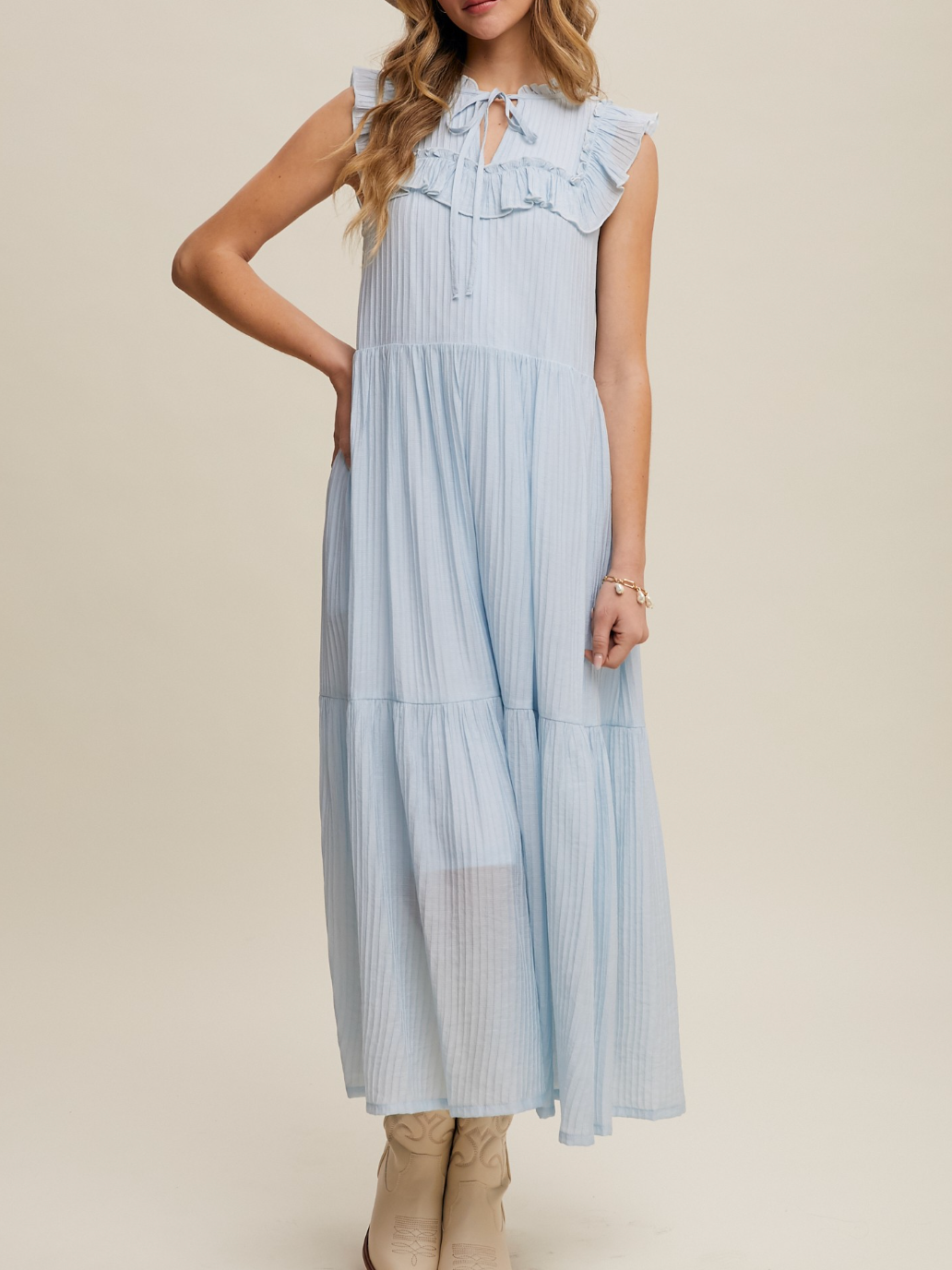 celeste ruffle maxi dress