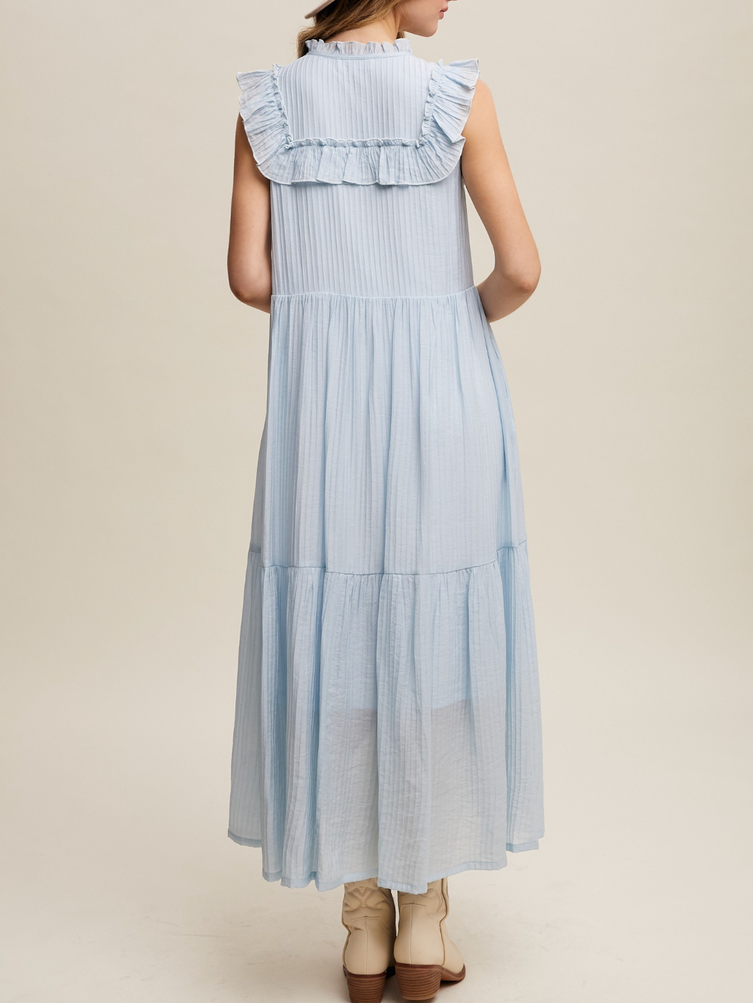 celeste ruffle maxi dress