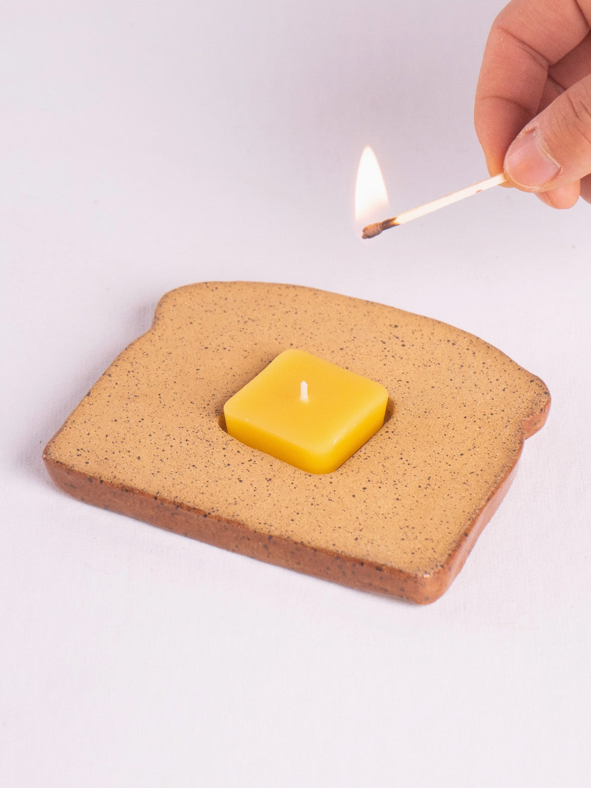 ceramic toast candle holder