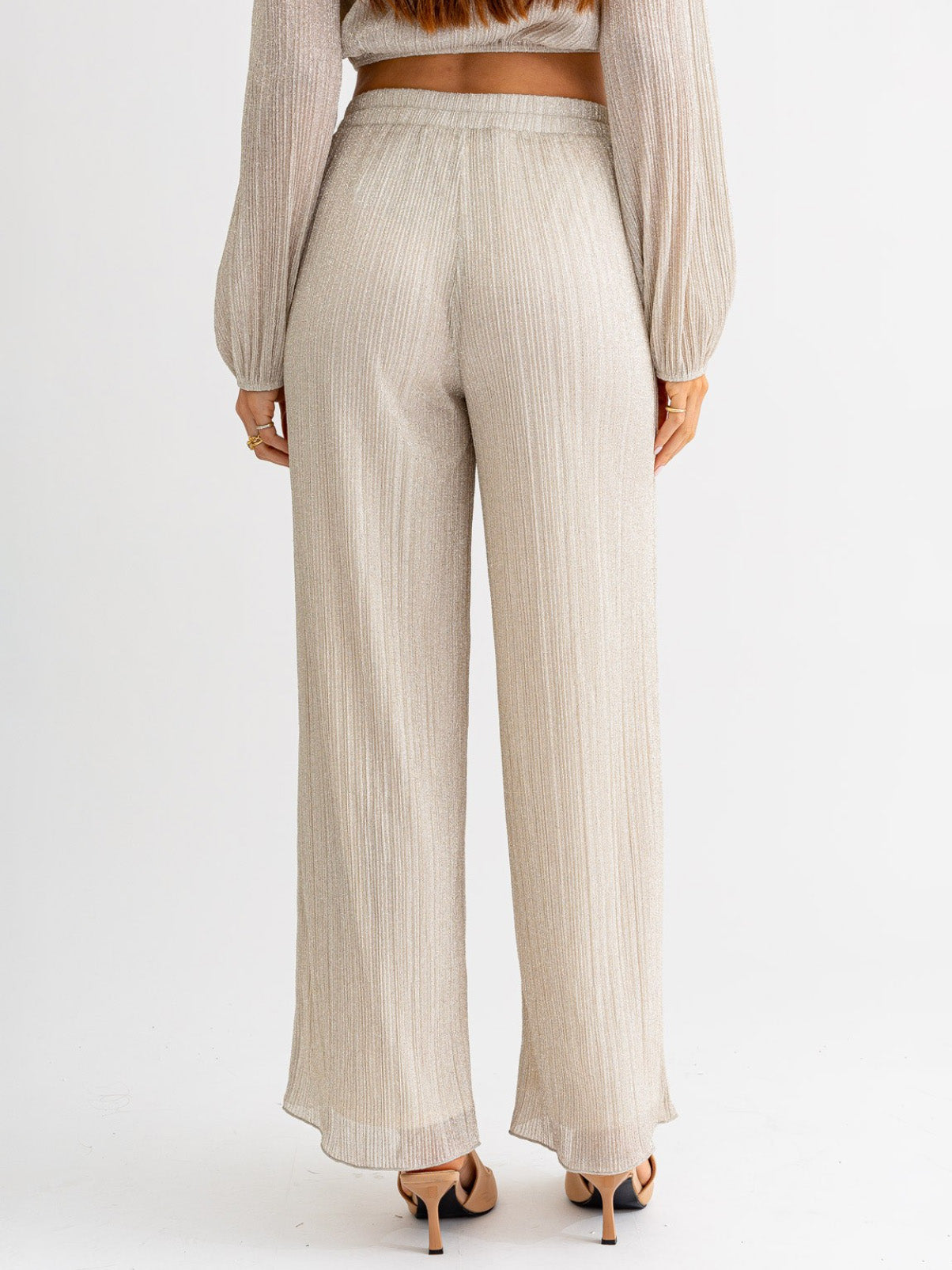champagne pleated pants
