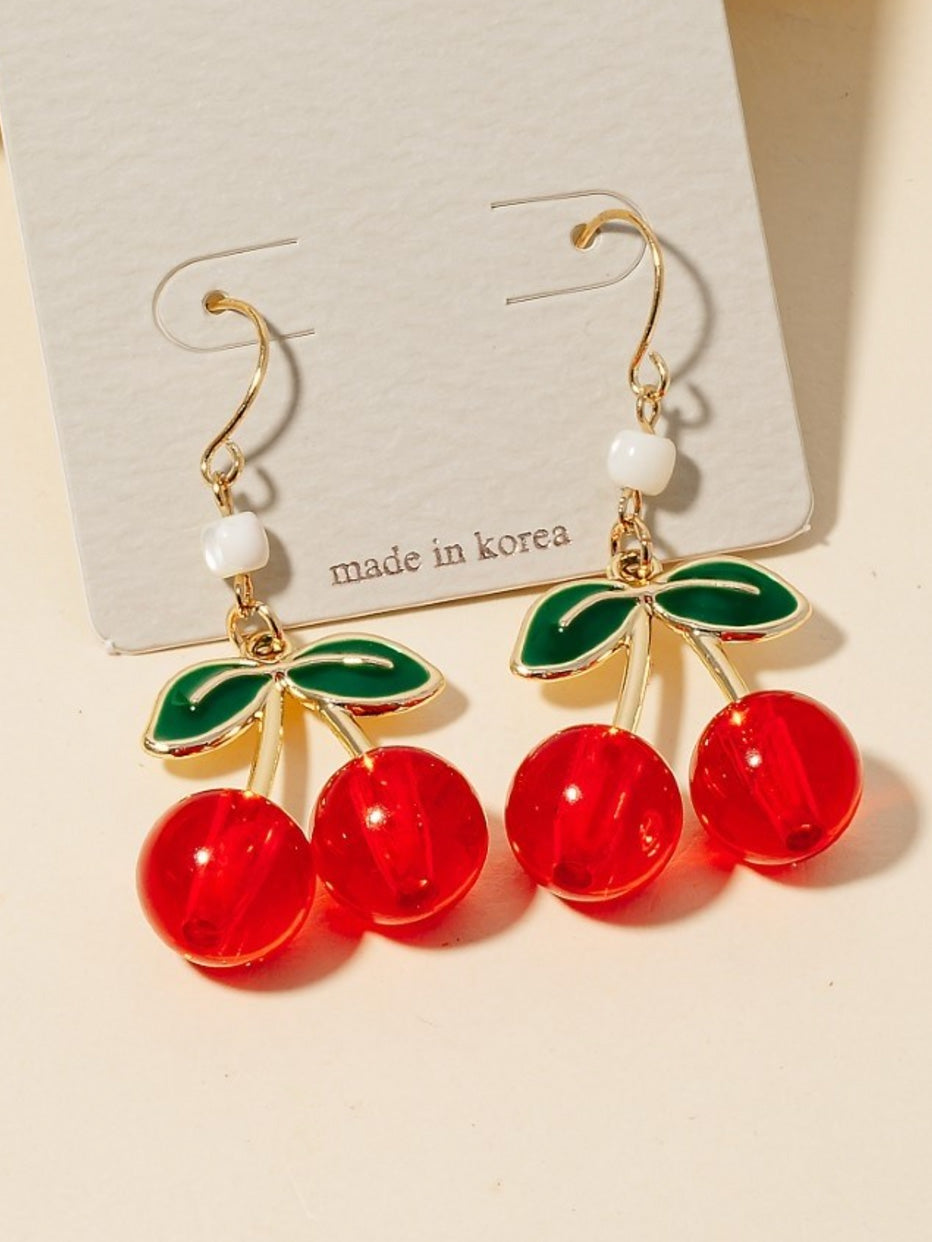 cherries dangly earrings