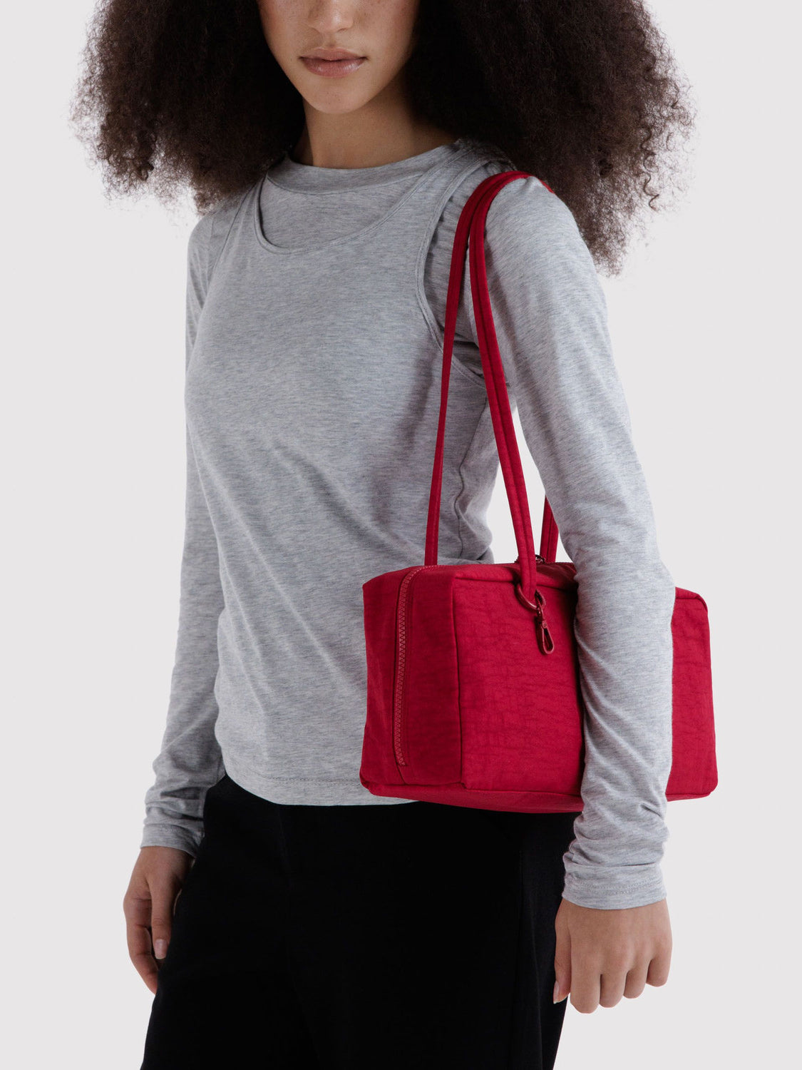 Cherry Nylon Bowler Bag