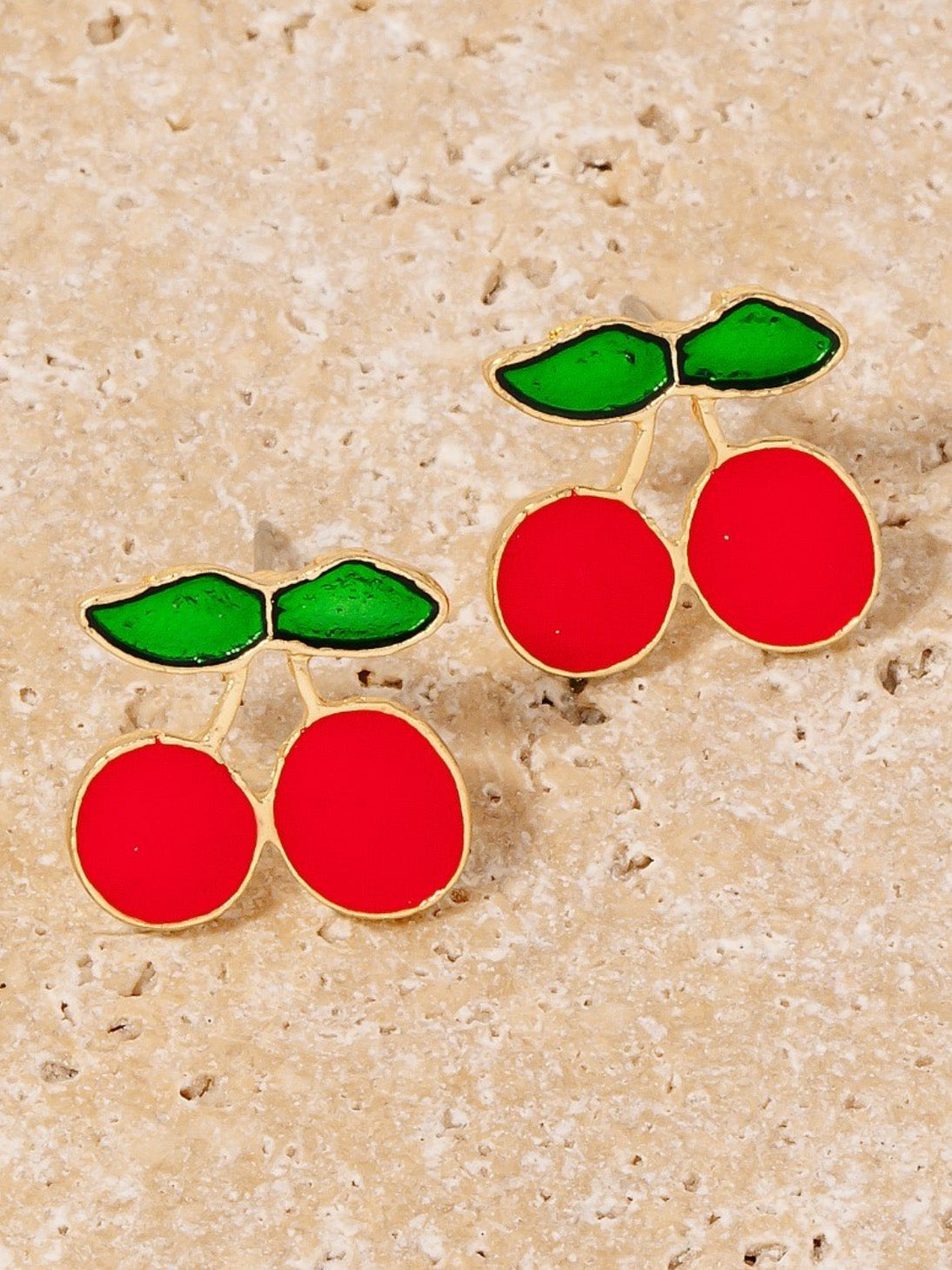 cherry stud earrings