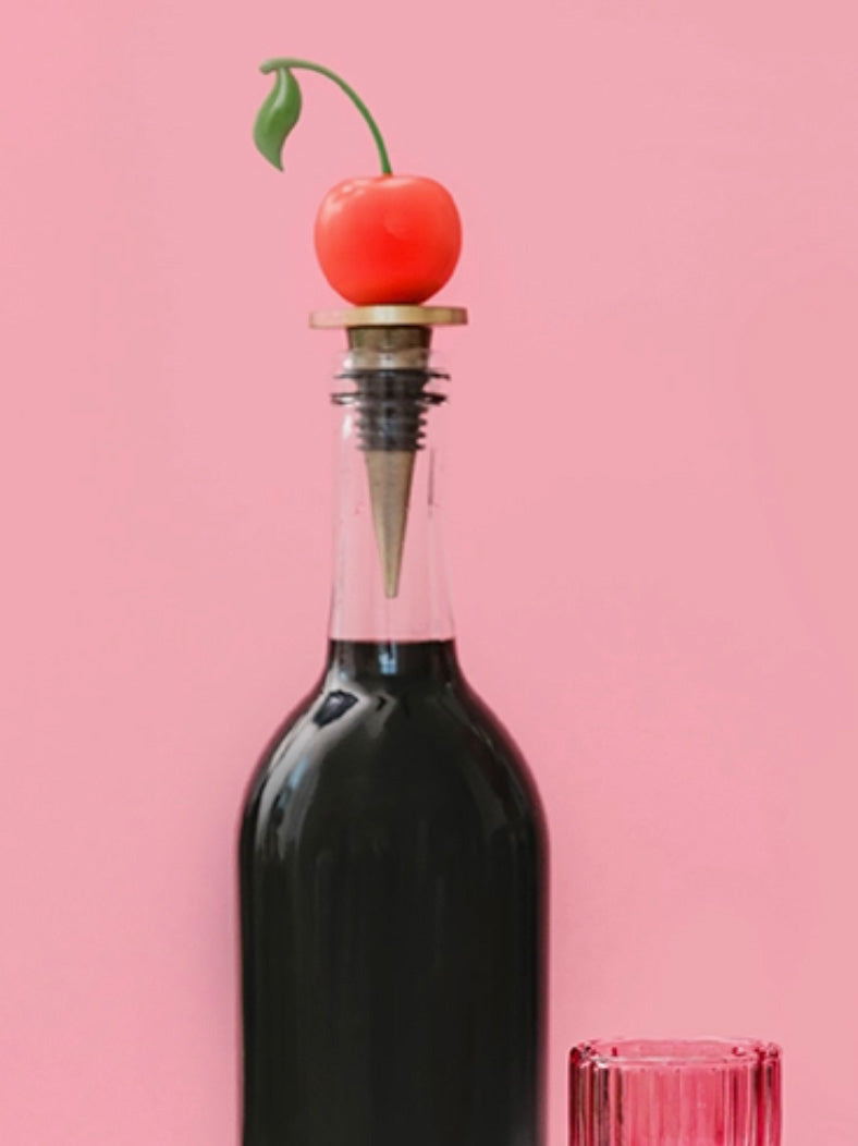 cherry topsy turvy wine stopper