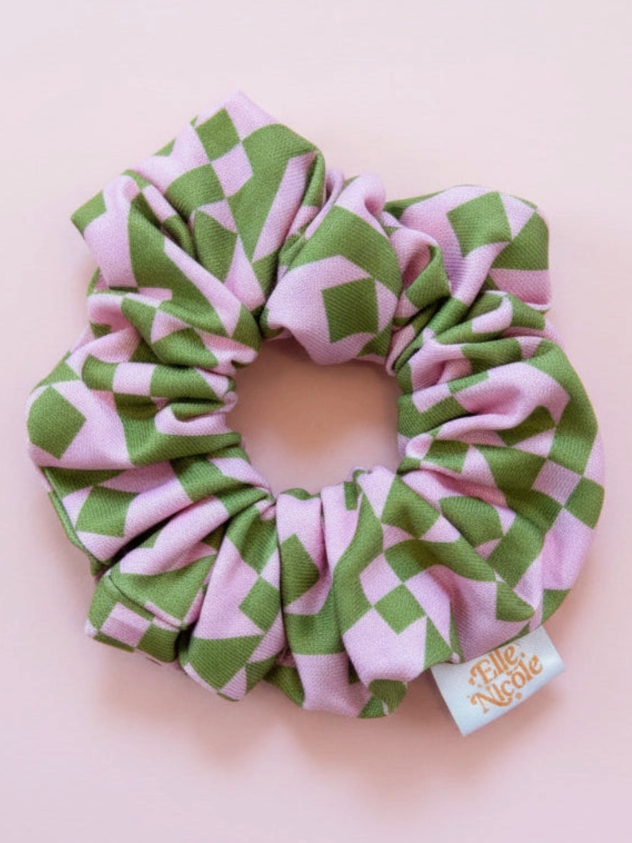 chloe checkered scrunchie 