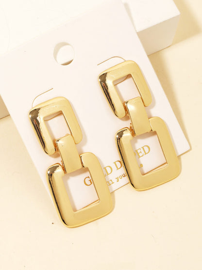 chunky gold chain link earrings