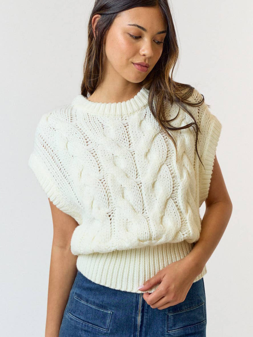 Chunky Twisted Cable Sweater Vest