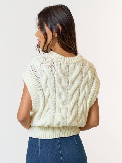 Chunky Twisted Cable Sweater Vest