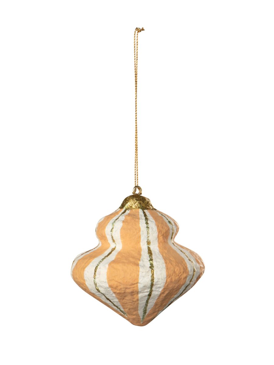 citrine paper mache ornament