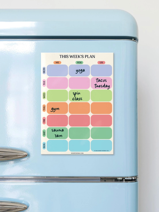 citrus splash magnetic couples weekly fridge calendar