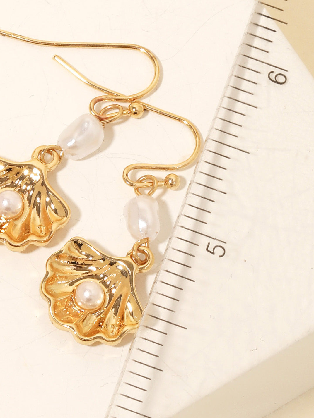 clamshell + pearl drop earrings