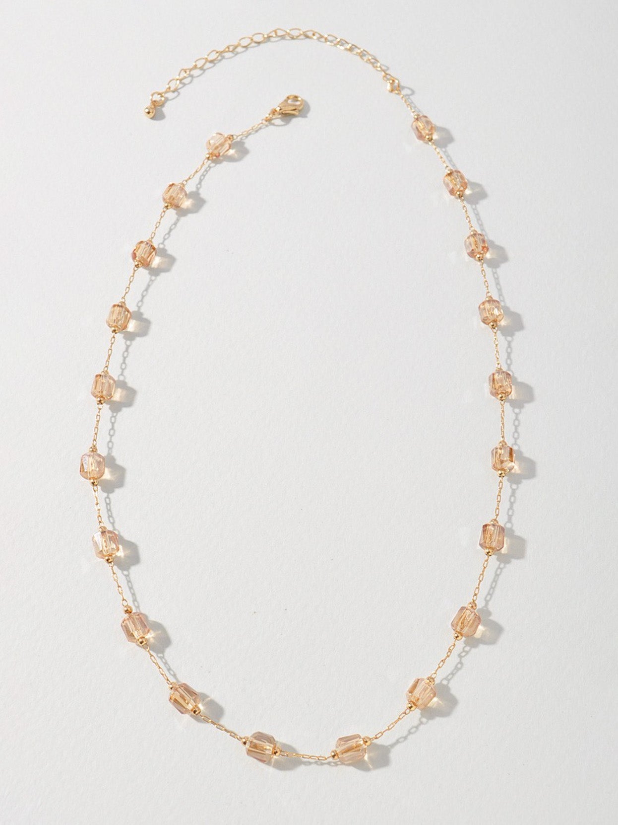 clear quartz eliza beaded necklace