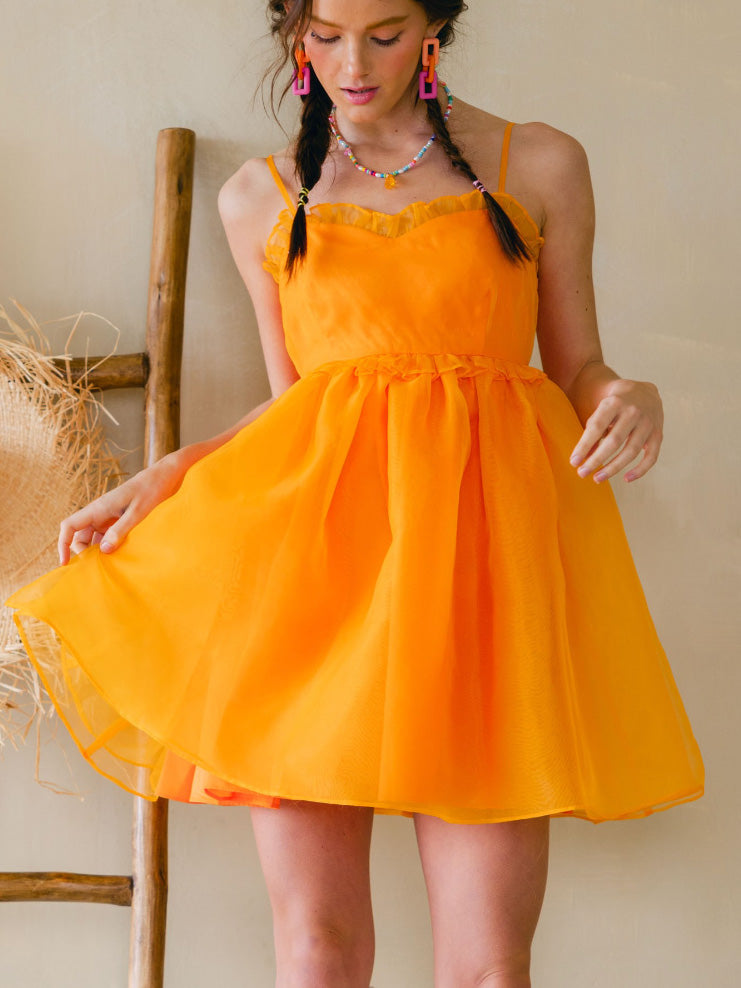 clementine organza mini dress