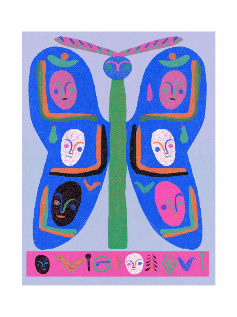 cobalt butterfly art print