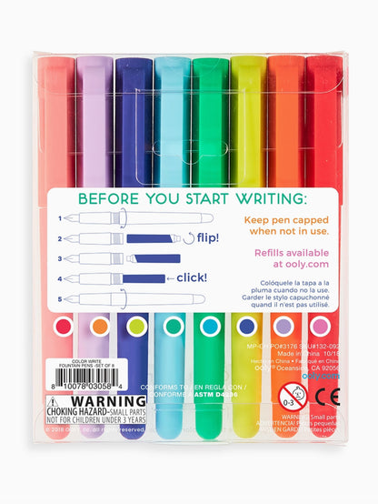 color write fountain pens