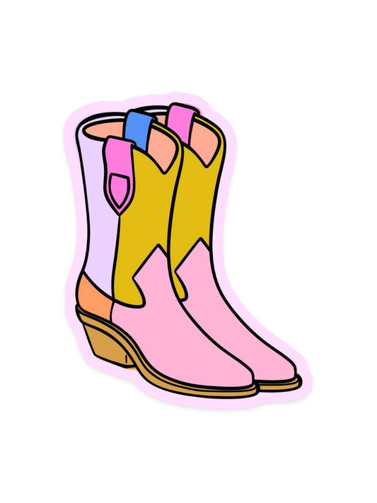 Color Block Cowgirl Boot Sticker