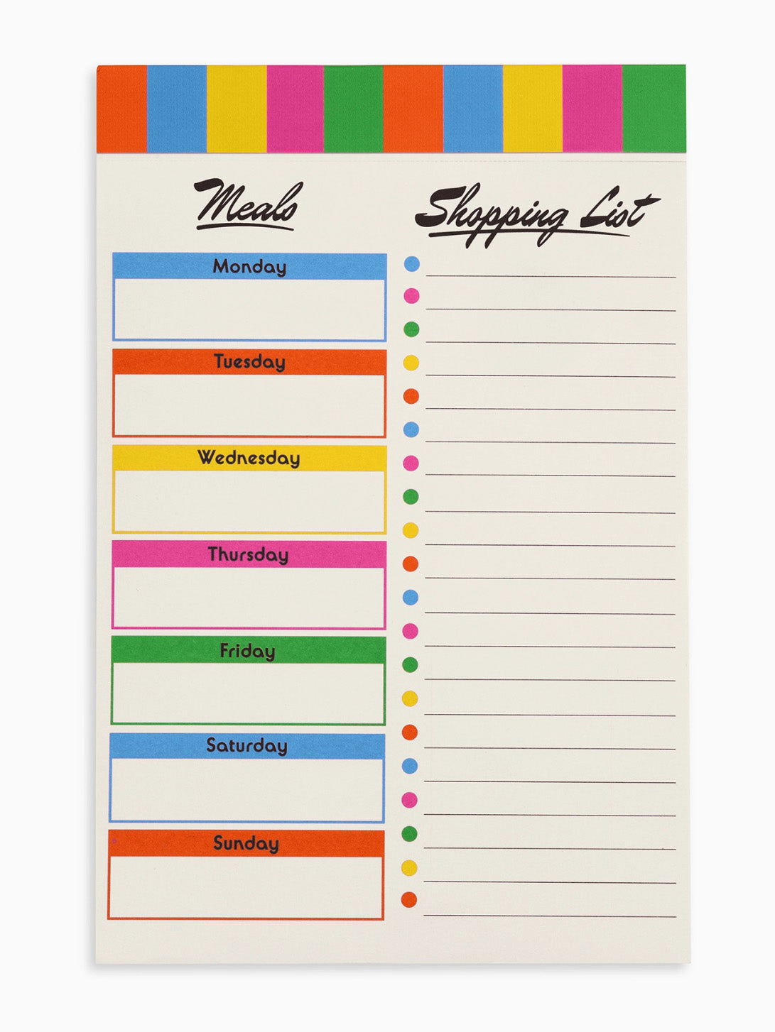 colorblock magnetic shopping list pad