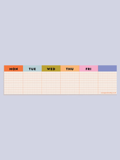 colorful grid keyboard weekly planner pad