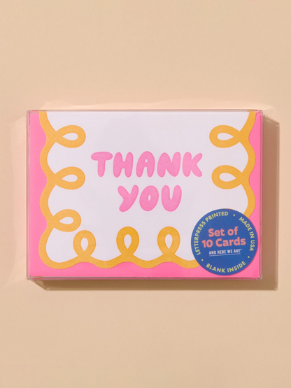 coquette scallop thank you card set