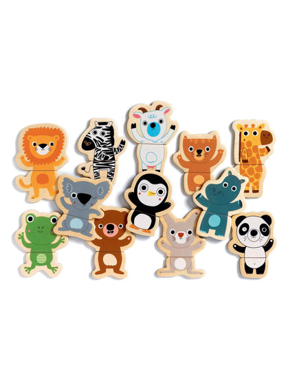 coucou mix + match wooden animal magnets