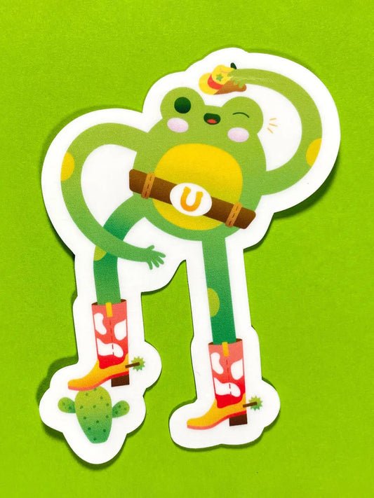 cowboy frog sticker