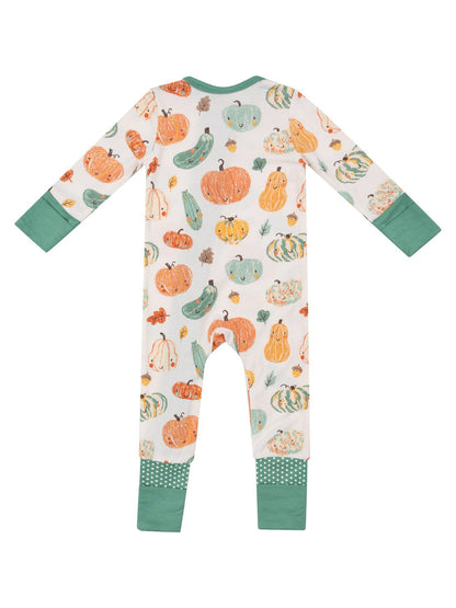 Crayon Pumpkins Zipper Romper