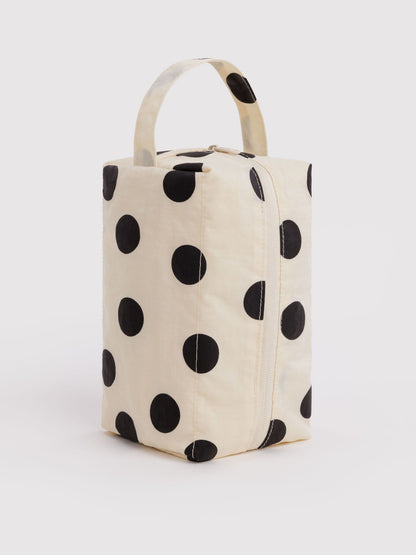 Cream And Black Polka Dot Dopp Kit