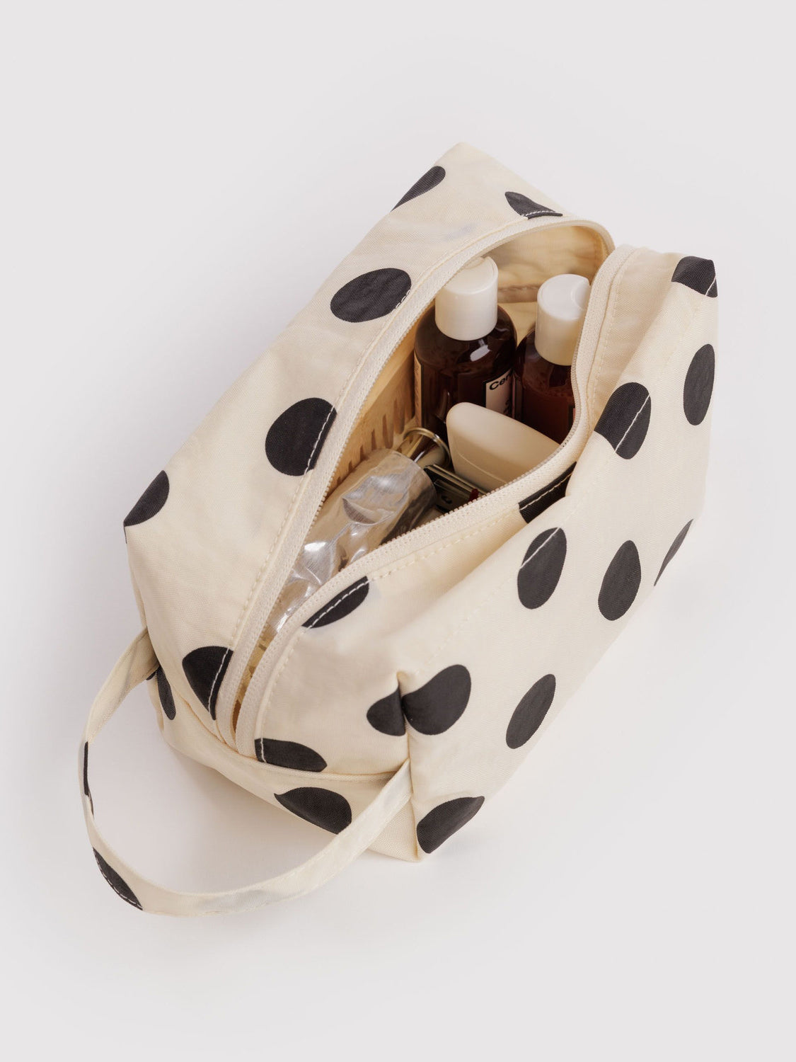 Cream And Black Polka Dot Dopp Kit
