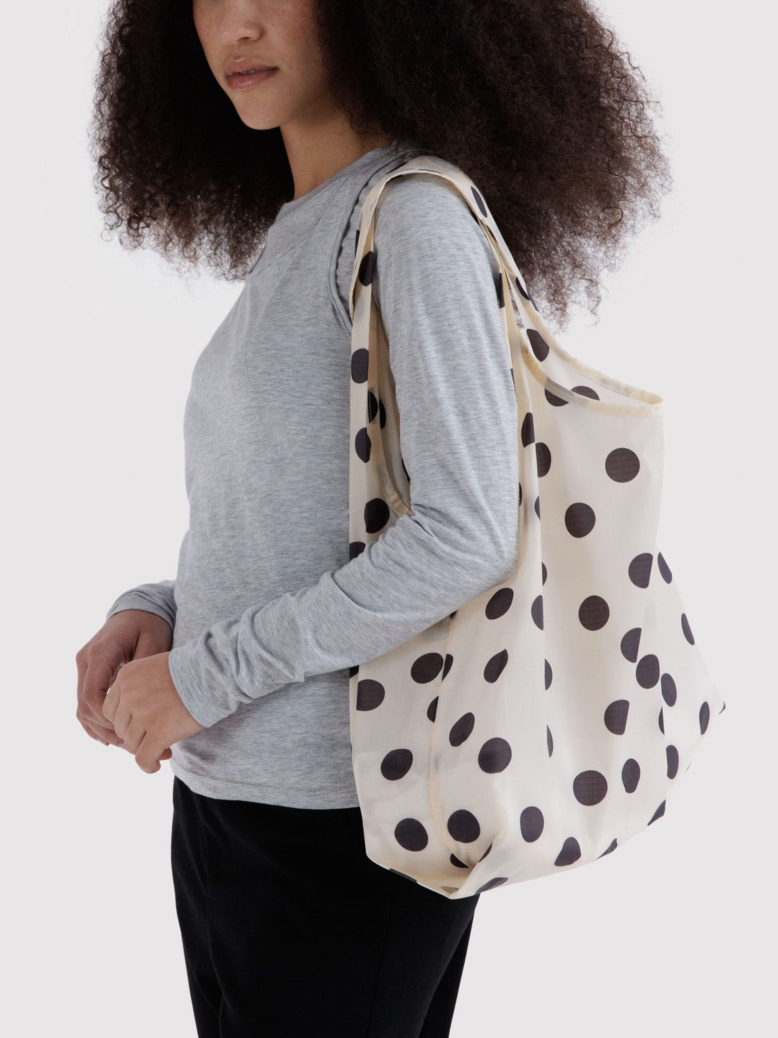 Cream and Black Polka Dot Standard Baggu