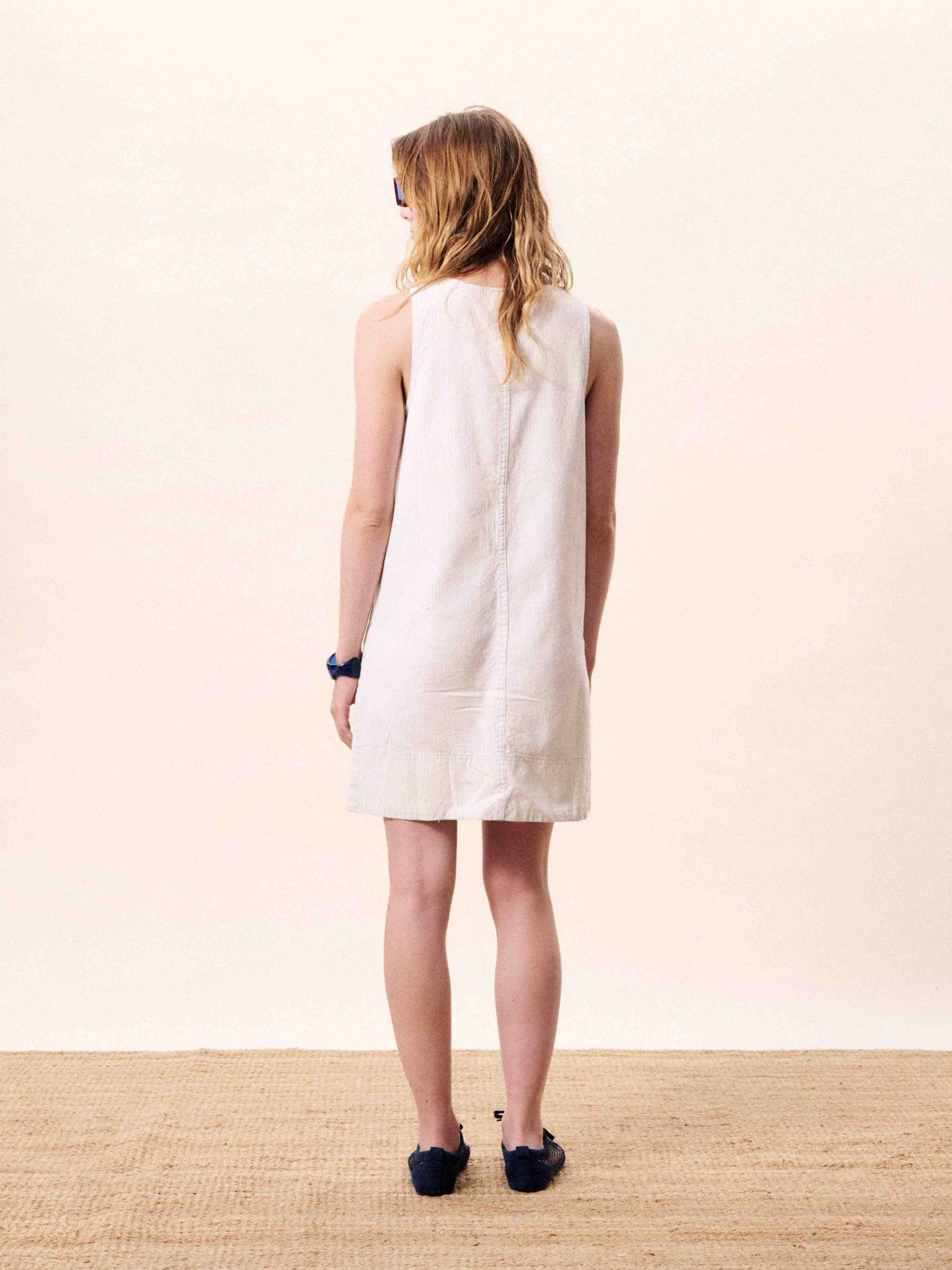 Cream Button Dress
