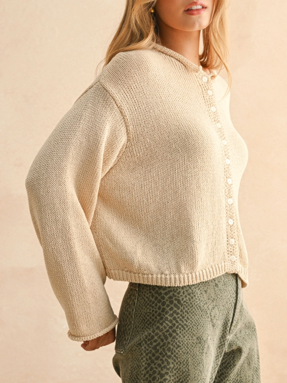 cream emma cropped cardigan
