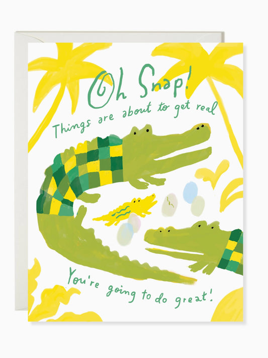 crocodile new baby card