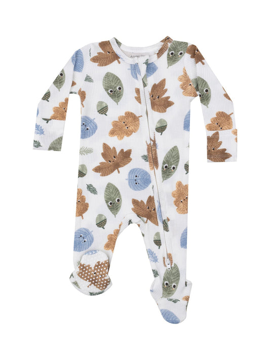 Cuddly Leaves Zipper Footie