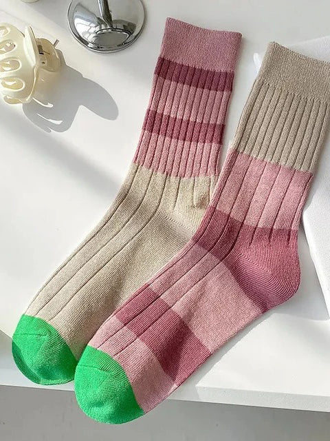 Cupid Asymmetrical Stripe Socks