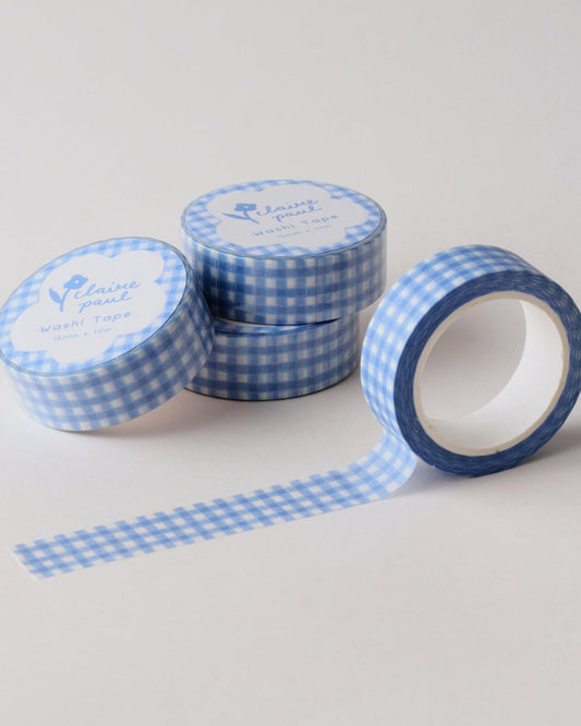 Blue Gingham Washi Tape