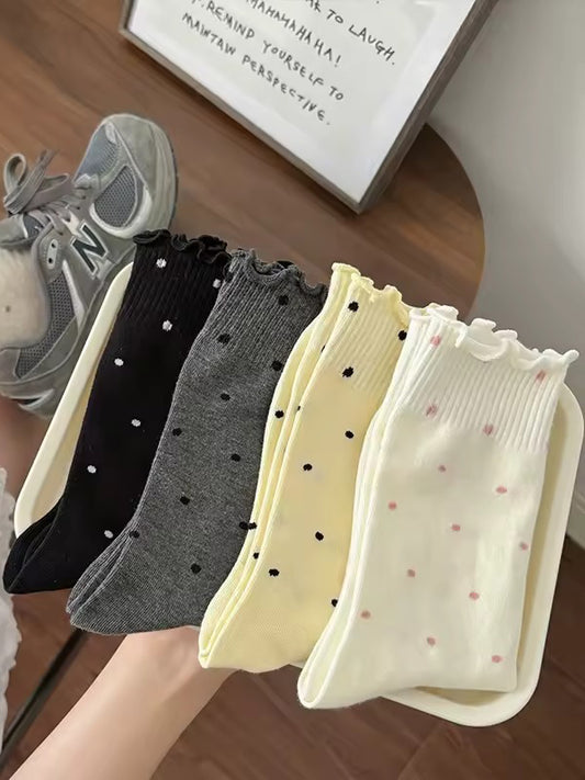 Dainty Dot Ruffle Socks