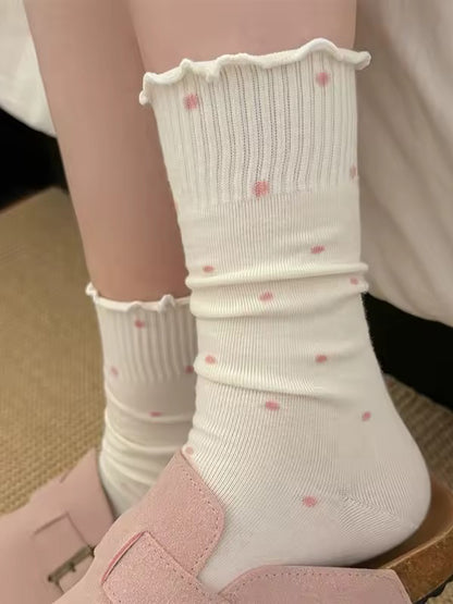 Dainty Dot Ruffle Socks
