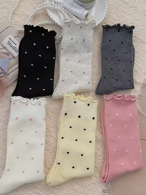 Dainty Dot Ruffle Socks