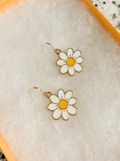 daisy enamel earrings