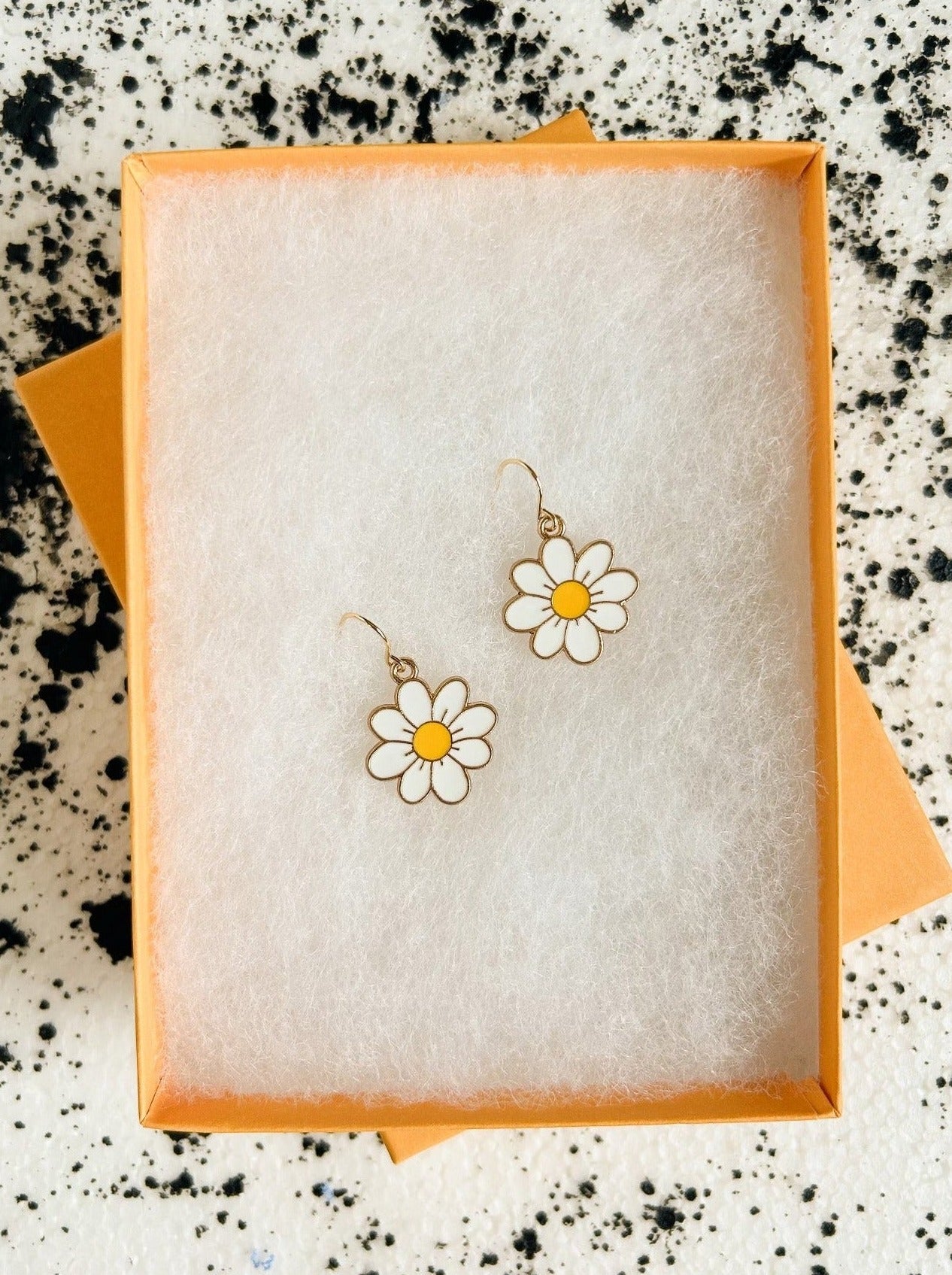 daisy enamel earrings
