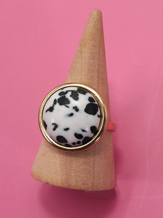 dalmatian stone ring