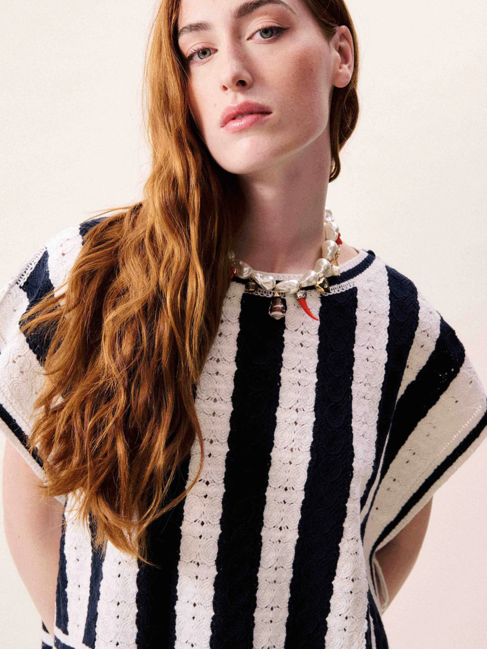 Navy Debbie Top