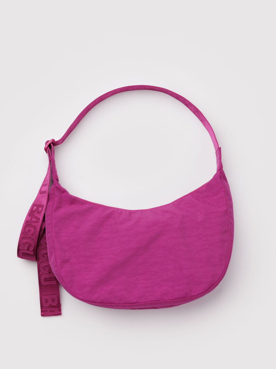 Deep Fuchsia Medium Nylon Crescent Bag