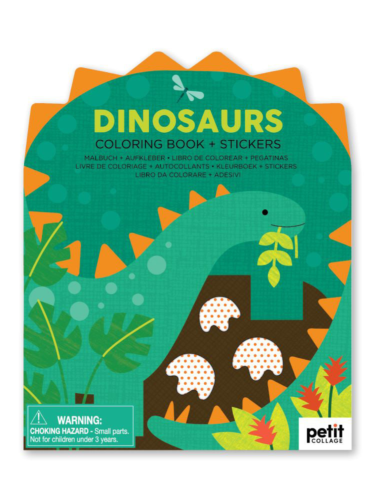 Dinosaurs Coloring Book + Stickers